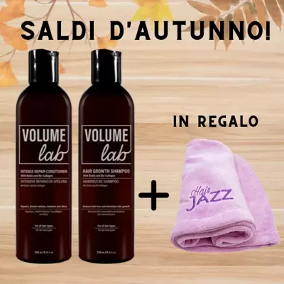 SALDI D'AUTUNNO! VOLUME LAB - Kit intensivo di riparazione e idratazione per capelli + REGALO (turbante)